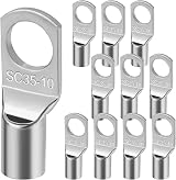 Flintronic 10Pcs Tinned Copper SC35-10 Ring Terminals Battery Cable Ends Lugs view 9