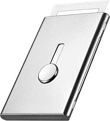 Amazon Nanakusa 名刺入れ 名刺ケース ビジネス 薄型 自動的にポップアップ アルミニウム合金製 指紋防止 男女兼用 シルバー Nanakusa 名刺入れ