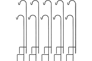 ASHMANONLINE Ashman Black Shepherd Hook 48 Inch (10 Pack), 10MM Thick, Super Strong, Rust Resistant Steel Hook Ideal for Use at Weddings,Hanging Plant Baskets, Solar Lights, Lanterns, Bird Feeders.