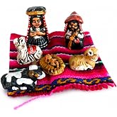 Zoeartcrafts Tiny Peruvian Nativity Scene 6 pcs Set 1" Tall | Indoor Christmas Decoration, Xmas small figurines, Holy Family Ethnic Nativity, Catholic Nativity