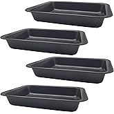 Zentriqlla 4 Pack Baking Pan, Rectangle Carbon Steel Cake Pan, 12.6 x 8.6 Inch Heavy Duty Nonstick Deep Oven Cookie Sheet Tray for Brownies, Lasagna, Sheet Cakes, Roasting Vegetables, BPA Free