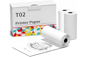 ZOOLION T02 Thermal Printer Paper Roll, White Self-Adhesive Mini Sticker Paper Compatible with Memoking Ponek Phomemo & T02 Print Pod Mini Sticker Printer, 50mm x 3.5m, 3 Rolls Set, 2025 New, BPA-NO