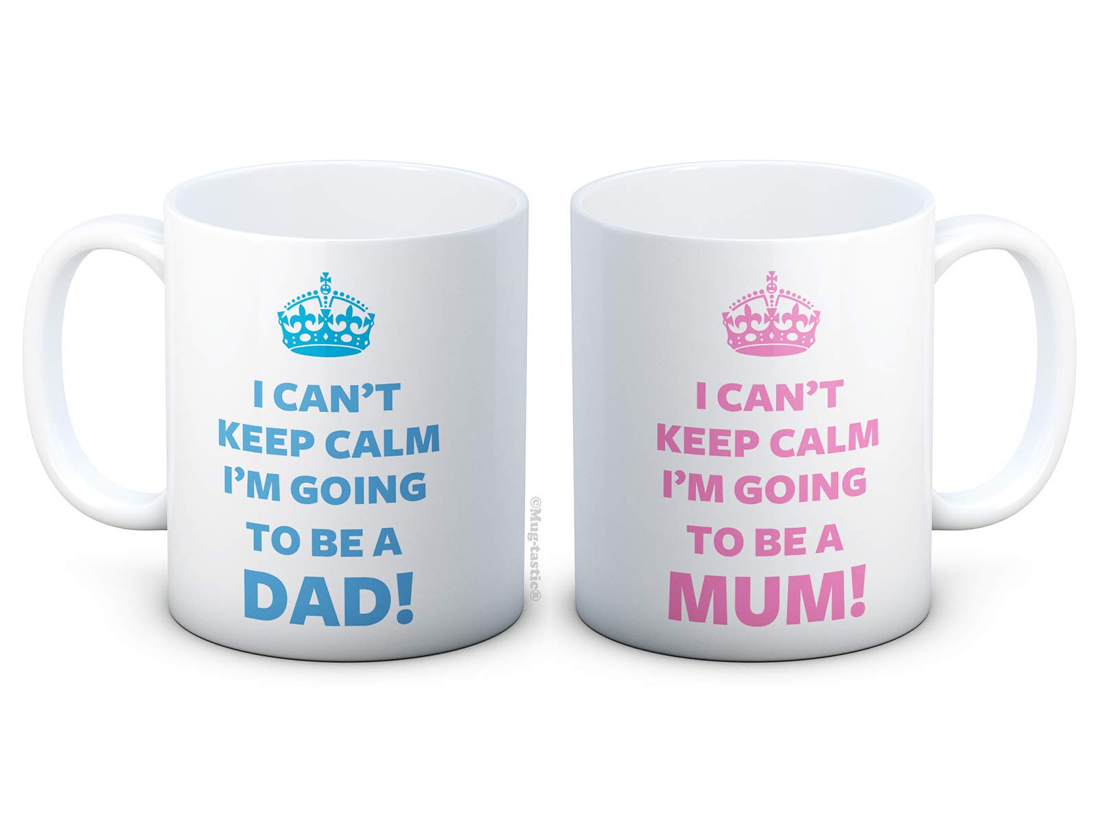 mug-tastic I Can't Keep Calm I'm Going to Be a Mum & Dad - Parents-to-Be Pair of Ceramic Coffee Mugs