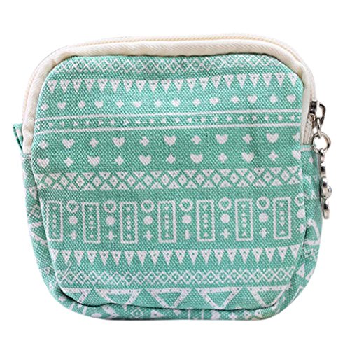 Yooan Cute Cartoon Sanitary Napkin Bag Purse Holder Organizer Storage Bags with Zipper Traveling Travel Napkins Towel Pouch Pad Holder