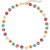 BVGA Beaded Choker Necklaces For Women Colorful Flower Shaped Beads Chocker Boho Necklaces Beach Necklace For Women Jewelry Gifts