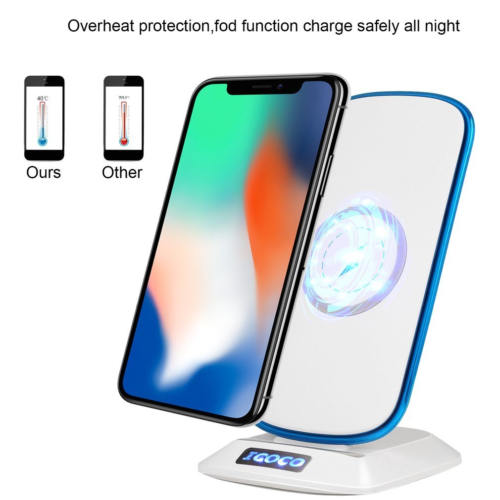 Caricatore Wireless, MIGVELA Caricabatterie Wireless con LED Indicatore per iPhone 8/8Plus/X, Samsung S8/S8 Plus, Note 8, S7 Edge, S6/S6 Edge, Lumia 950 (Bianco)