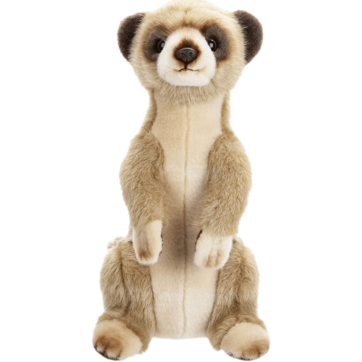 VFM - Desert Meerkat 30cm Plush Soft Toy - Super Fluffy Luxury Lifelike Beige & Brown Mongoose Stuffed African Animal Teddy - Natural World Collection