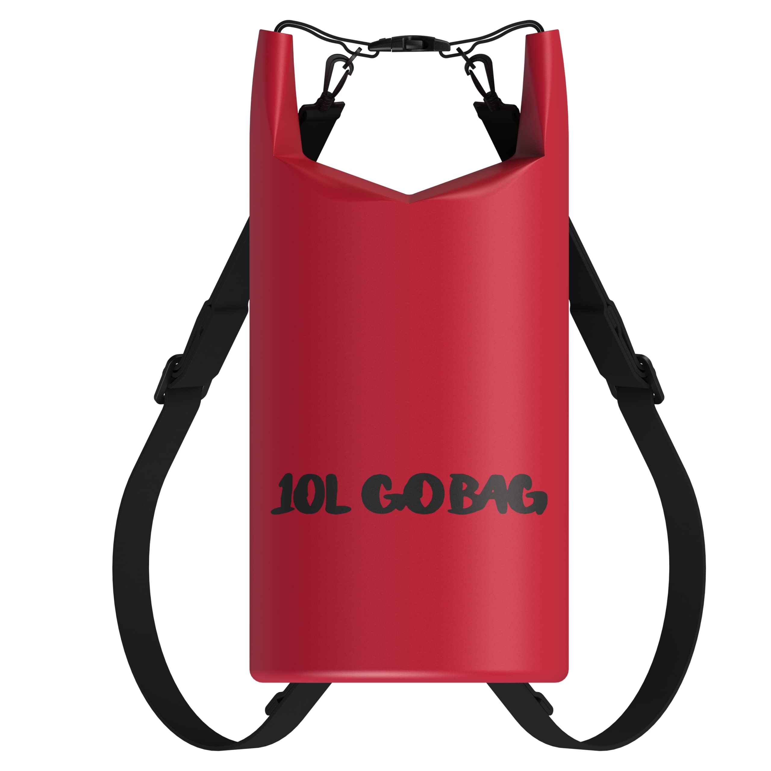 iChewie - Go Bag - Waterproof Dry Bag - Roll Top Compression Sack Keeps Gear Dry for Kayaking, Beach, Rafting, Boating, Hiking, Camping, Fishing, and More - 10L Red