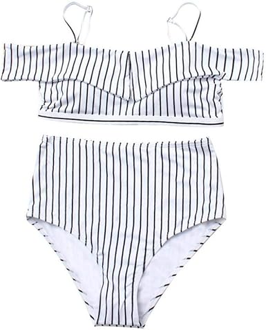 black and white striped swimming costume