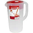 RUBBERMAID Covered Pitcher 2.25 qt - White with Red Cover