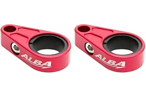 ATV Billet Brake Line Clamps for Aftermarket Brakelines Red by Alba Racing (Pair-Set of 2) Compatible with Yamaha YFZ 450, YFZ 450R, Raptor 700, 660, 250, 125, Banshee 350
