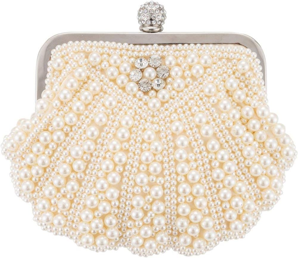 Damen Perlen-Clutch – Elegante Abendtasche Mit Kette, 20x11 Cm, Für Hochzeit & Festliche Anlässe