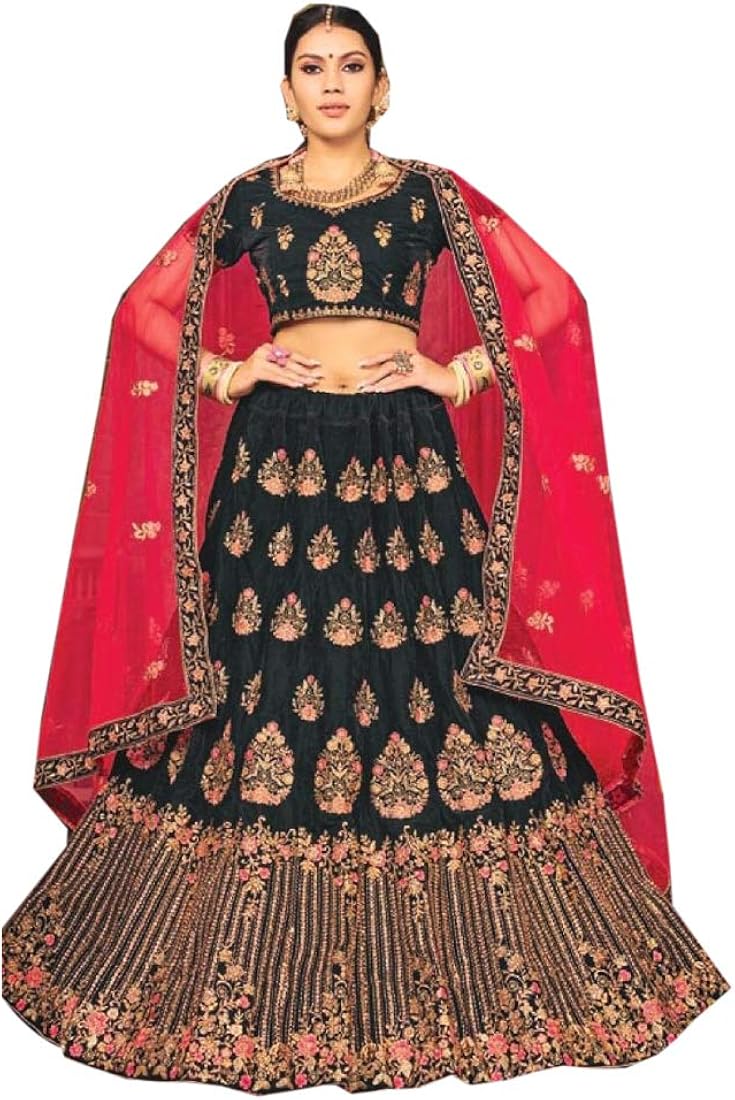 Velvet lehenga amazon Clearance