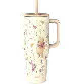 Zak Designs Winnie the Pooh 30oz Spill-Proof Insulated Travel Tumbler | BPA Free, Silicone Straw, Handle, Cupholder Friendly, Dishwasher Safe, For Office, Home, Travel, Work, Gym, Fitness