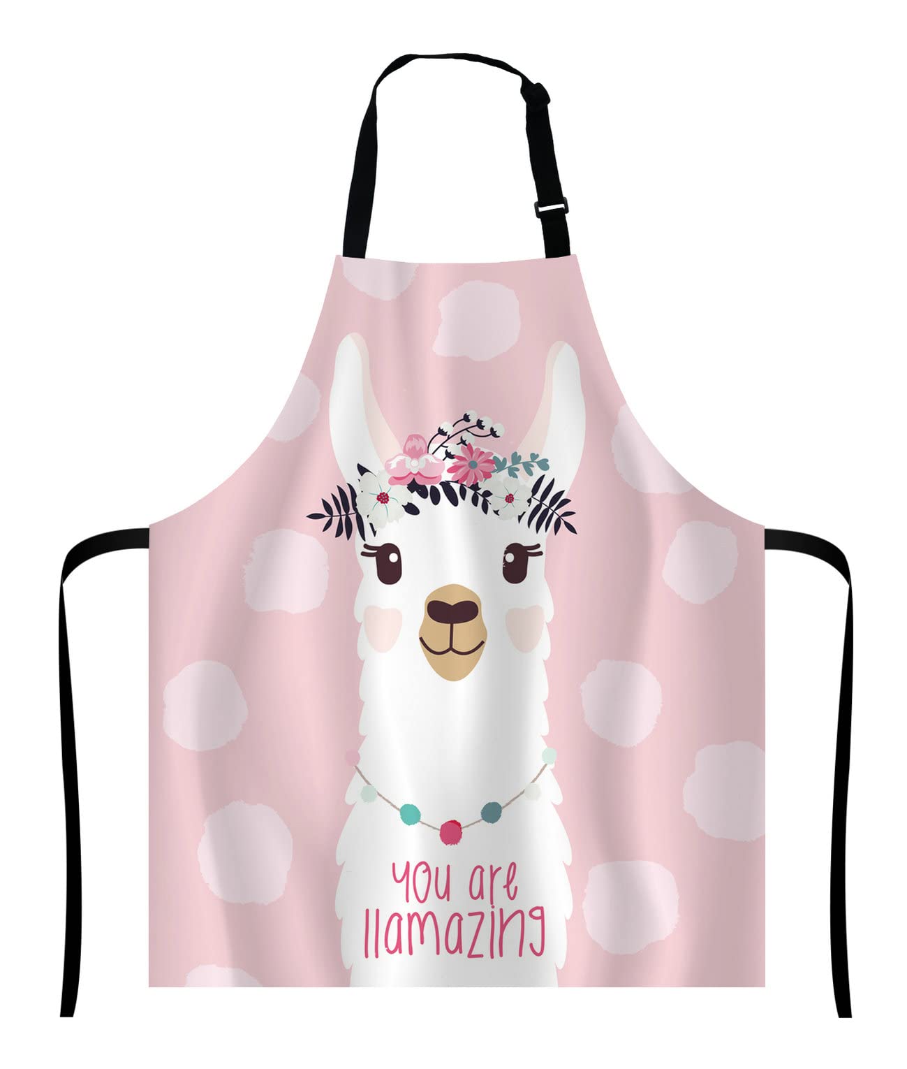Wasach Llama with fun quote You are llamazing Apron,Adjustable Neck Bib for Men Women,Suitable for Kitchen Cooking Waitress Chef