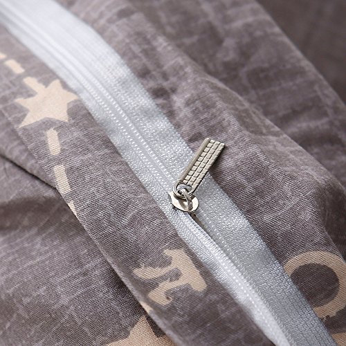 BuLuTu Bedding Constellation Print Twin Bedding Sets Cotton Reversible Space Kids Duvet Cover Sets Grey for Kids Adults Zipper Closure with Ties,Gift for Men,Women,Friends,Family,No Comforter