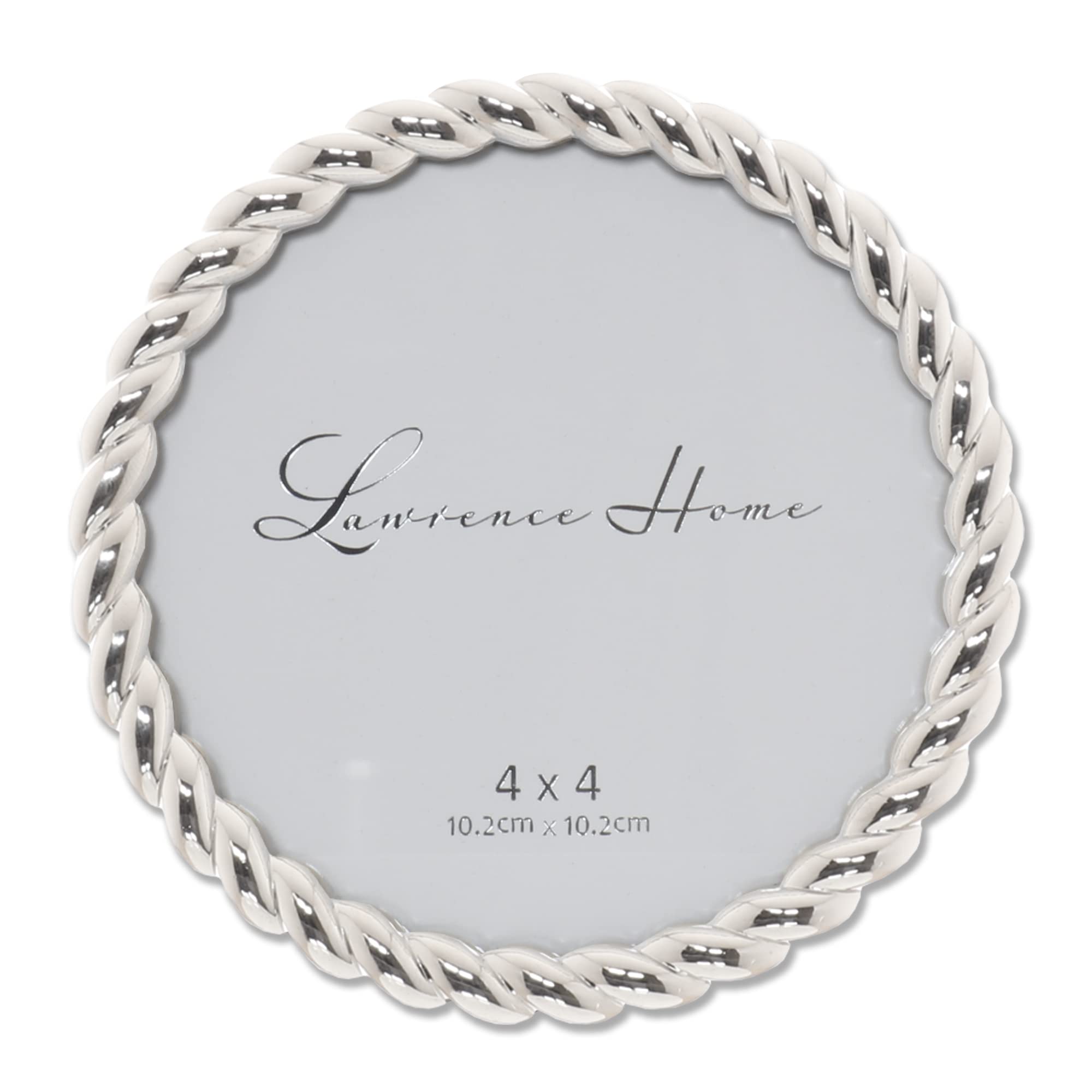 Lawrence Frames Rope Design Metal Frame, 4x4 Round, Silver