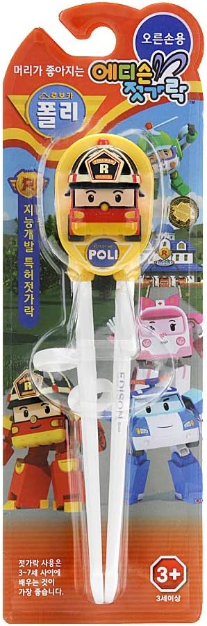 Training Chopsticks for Right Handed Children - Edison Robocar Poli Roy