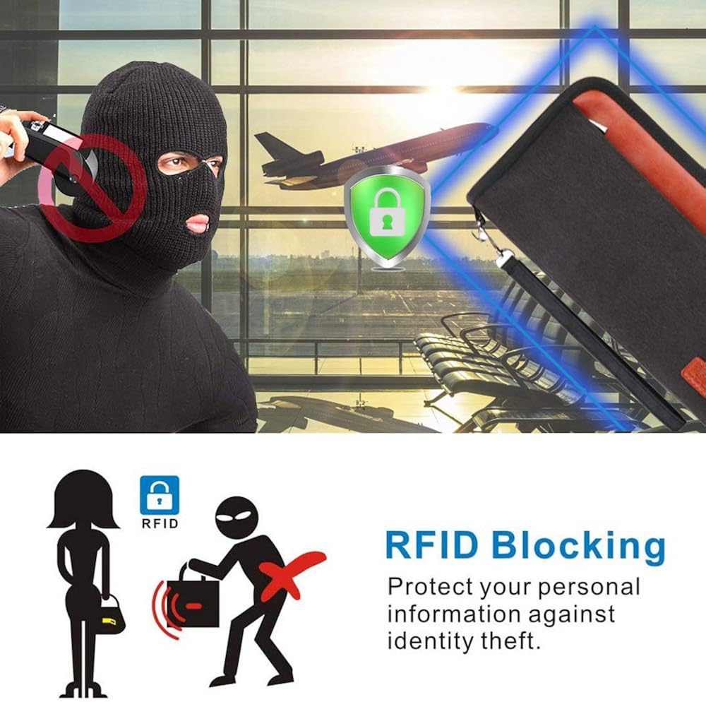  | Family Passport Holder RFID Blocking Document Organizer Bag, Travel Wallet Ticket Holder | Passport Wallets