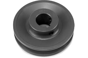 QWORK BK401 V-Belt Pulley 1" Bore, Cast Iron Single Groove Web Sheaves, 3.95" Outer Diameter, 6330 RPM, High Wear and Galling Resistance A Belt Section