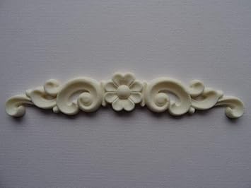 Decorative Flower Scroll Center Applique Onlay Furniture Moulding