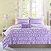 Mi Zone Morgan Cozy Comforter Set - Polka Dots with Ruffle Design, All Season Down Alternative Cozy Bedding with Matching Shams, Decorative Pillow, Purple Twin/Twin XL 3 Piece