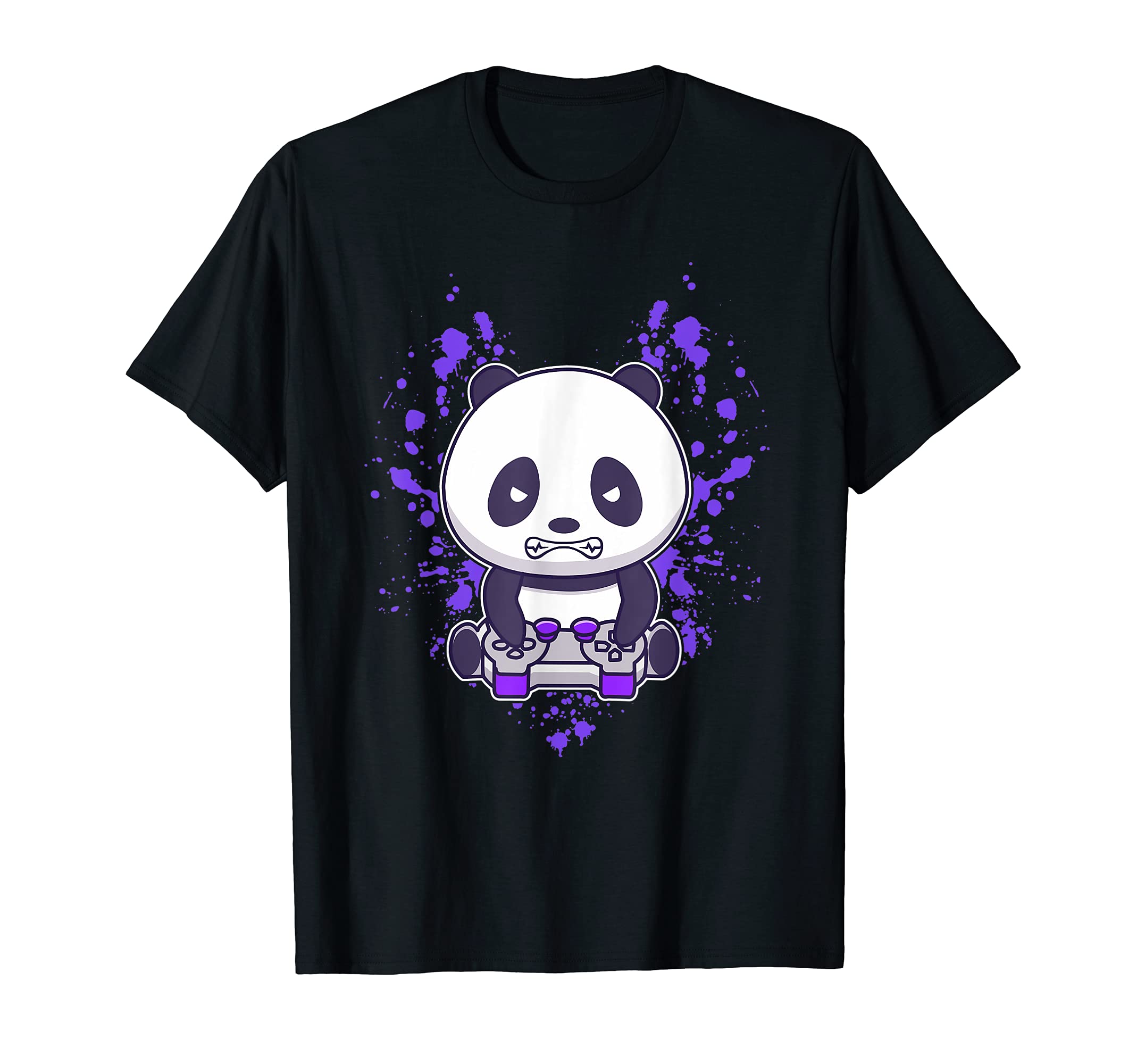 Panda Black And White Shrub Arcade Game Over Games Gaming T-Shirt