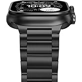 Anlinser Metal Bands Compatible with Apple Watch Band 49mm 46mm 45mm 44mm 42mm for Women Men, Stainless Steel Business Strap for iWatch Ultra 3/2/1 SE Series 11 10 9 8 7 6-1 (Black)