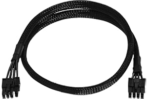 PCIe Power Cable for MSI PSU, 70cm/27.5in Black Braided 8 Pin Male to 6+2 Pin Male GPU Extension Cable 18AWG 10A Modular Powe