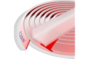 Hzetuu Shower Threshold Water Dam Barrier - 138 Inch, Versatile, Silicone Shower Water Guard Stopper Seal Strip for Bathroom Floor, Bathtub Rim, Kitchen Countertop, Transparent