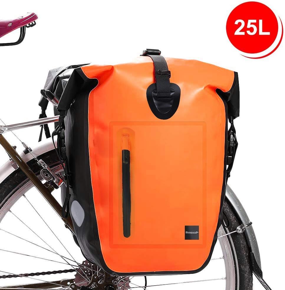 Bike Rack Bags For Ebikes URTOPIA 25L Waterproof Bike Pannier - Convertible Rear Rack Bag With Reflective Strips & Safety Whistle Rear Bike Rack Bag