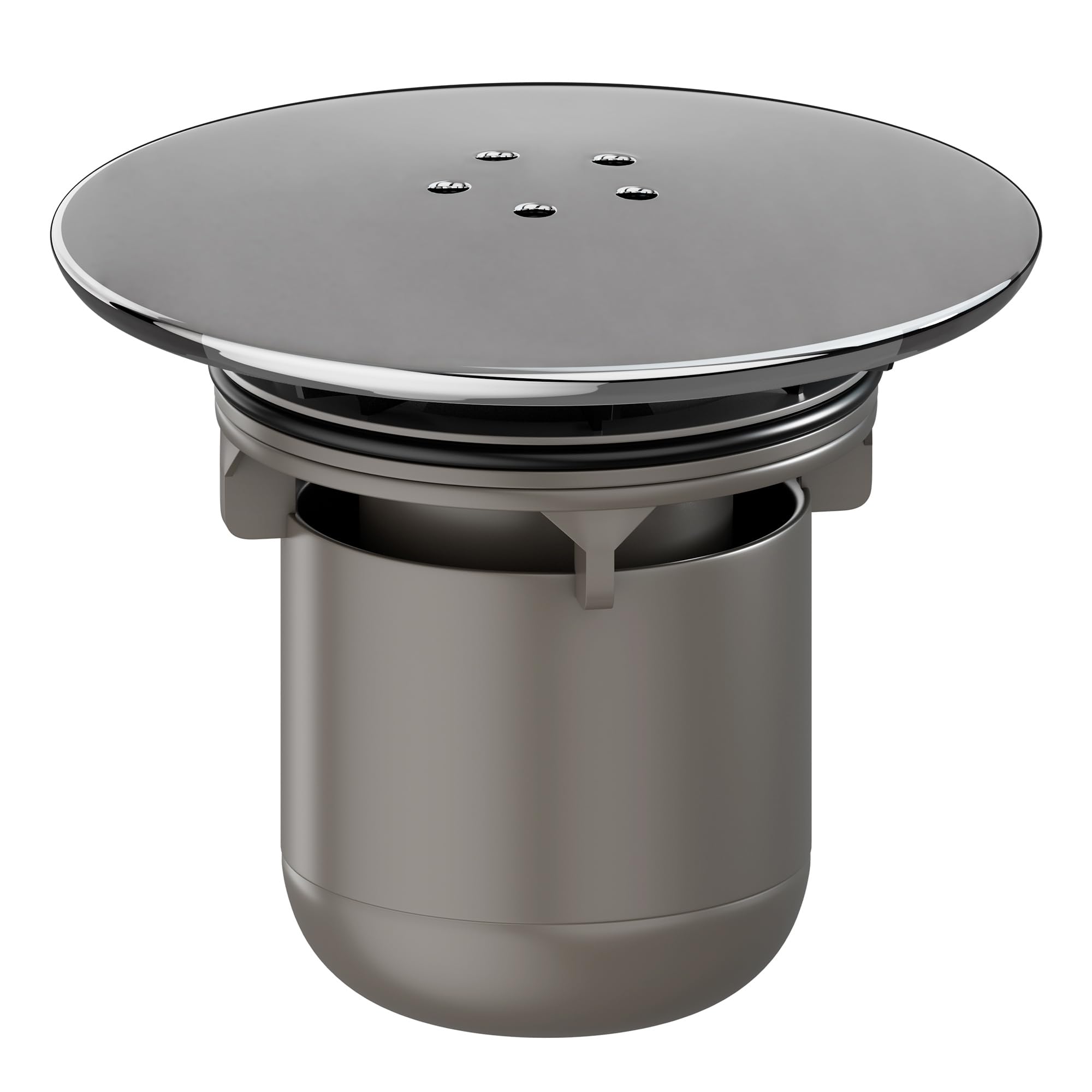 HNNHOME Shower Drain Cover Replacement, Chrome Shower Trap Cover, Removable Top Fitting Cap Parts, 90mm/115mm Shower Plughole Cover, Fast Flow Shower Tray Waste (Warm Grey)