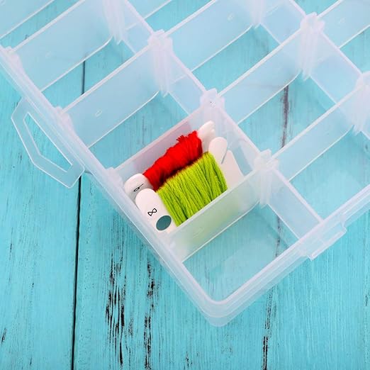 Embroidery Floss Cross Stitch Organizer Box Set,120Pcs White Plastic Floss Thread Bobbins with