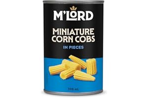 M'Lord Cut Mini Corn Cobs | Baby Corn | Canned | Vitamins B1 B3 B5 B6 | Low Calorie | Stir Fry, Salads & Asian Cooking | 398m