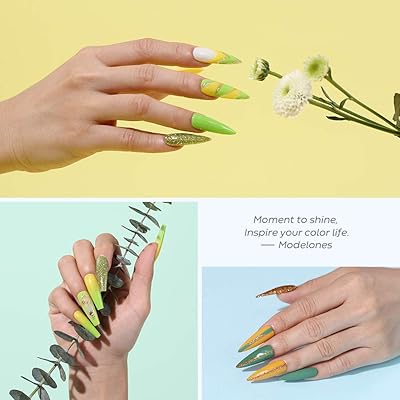 pic Spring Summer Nail Polish Colors 2021 gel nail polish yellow green glitter gel polish set 6pcs 2021 spring summer holiday soak off nail gel polish starter kit ideal for nail salon and home