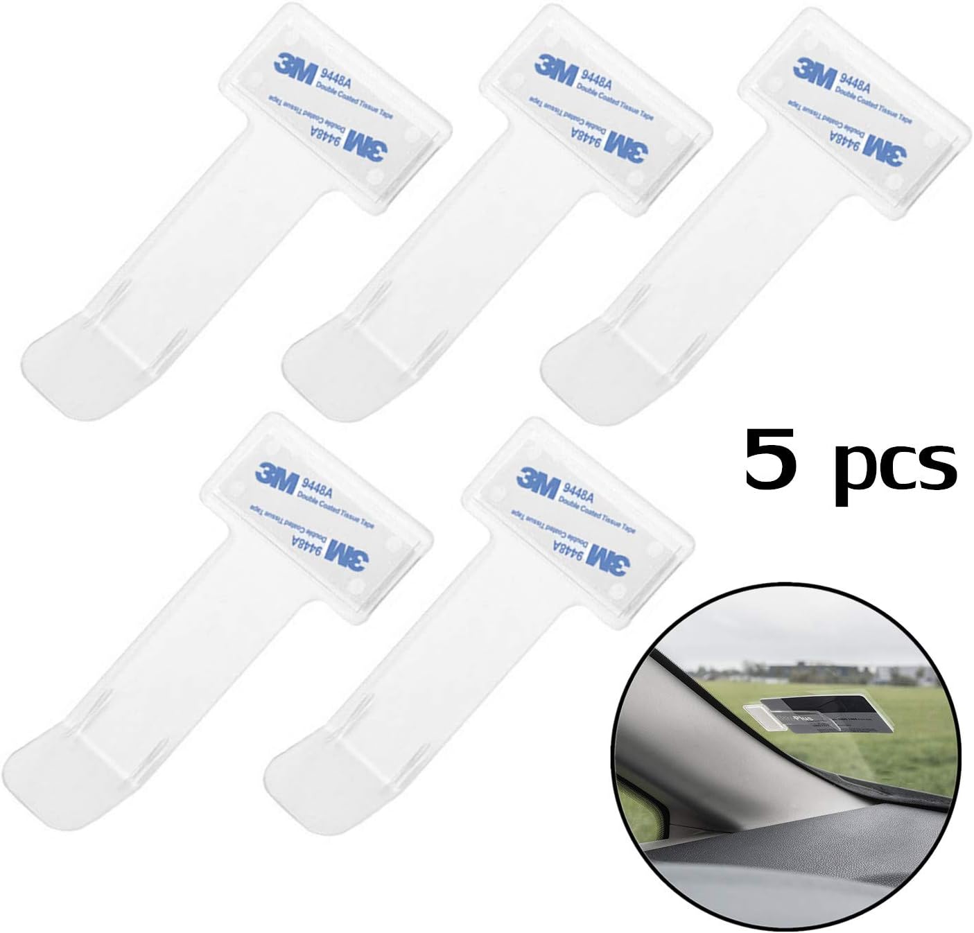 Parking Permit Holder, Pack of 5 Transparent Car Windscreen Ticket