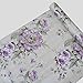 Peel and Stick Decorative Purple Peony Floral Shelf Liner Contact Paper for Kitchen Cabinets Dresser Drawer Refrigerator Table Pantry Closet Vanity Desk Wall Furniture Decal Sticker (17.7x78.7 Inches)