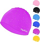 Nepfaivy Kids Swimming Cap Silicone 6-14 Purple Non-Slip Comfort