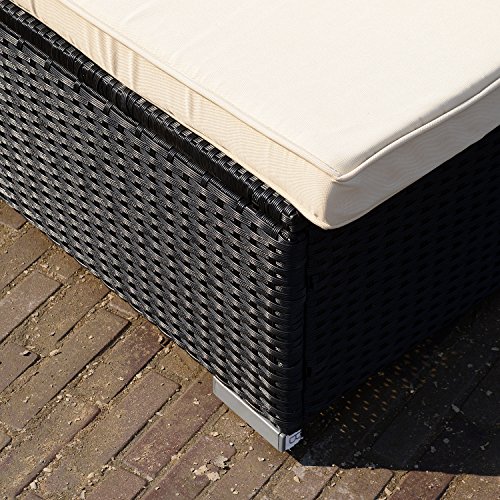 Bestmart INC Outdoor Single Rattan Wicker Sofa Chaise Lounge Chair with Cushion Garden, Black