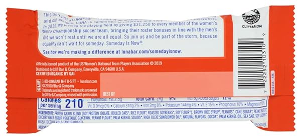 LUNA BAR – NUTZ OVER CHOCOLATE FLAVOR – GLUTEN-FREE – NON-GMO – 7-9G PROTEIN – MADE WITH ORGANIC OATS – LOW GLYCEMIC – WHOLE NUTRITION SNACK BARS – 1.69 OZ. (15 COUNT)