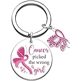 SOJUWEL Breast Cancer Awareness Encouragement Breast Cancer Gifts for Women Pink Ribbon Jewelry Keychains breast Cancer Survivor Gift for Her Family Friend Cancer Comfort End of Chemo Gift Keyring