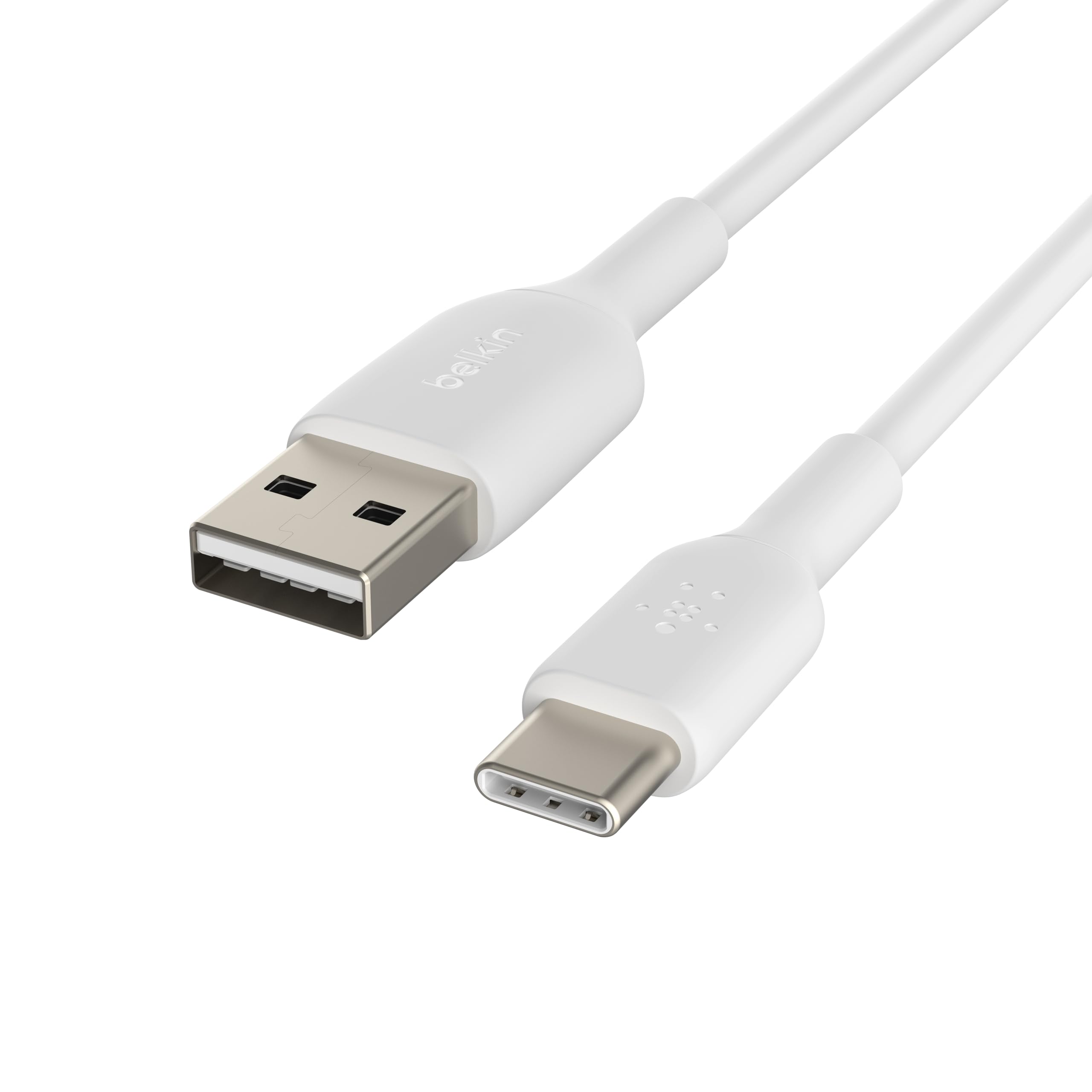 Belkin BoostCharge USB C charger cable, USB-C to USB-A cable, USB type C charging cable for iPhone 16, 15, Samsung Galaxy S24, S23, Google Pixel, iPad Pro, Nintendo Switch and more - 15cm, White