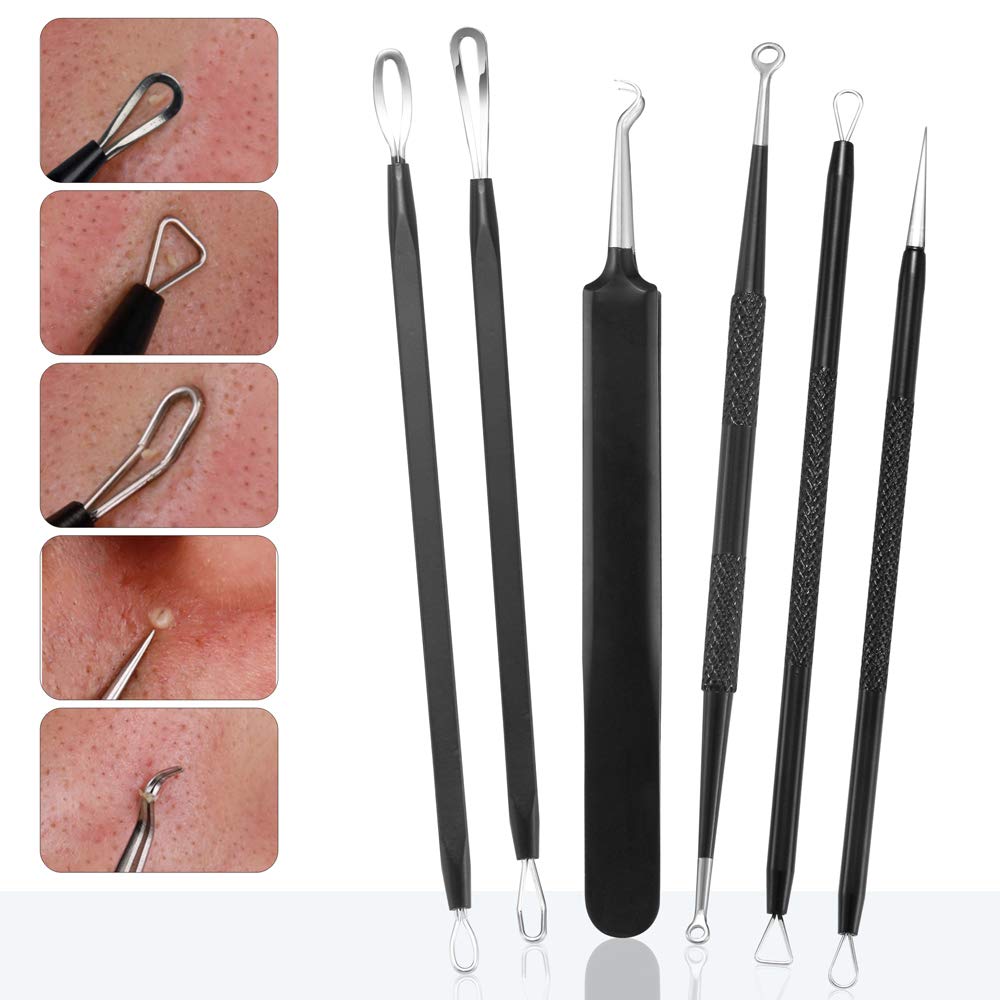 Tomata Blackhead Remover Comedone Extractor - (6 Piece Kit) - Professional Stainless Pimples Comedone Extractor Removal Tool: Beauty