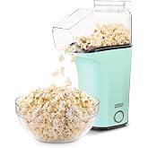 Dash Fresh Pop Popcorn Maker, Electric Hot Air Popper, 16-Cup, Aqua | Popcorn Machine, Oil-Free Air Popped Popcorn, Built-In Measuring Cup &amp; Butter Melting Tray, Movie Night Snacks