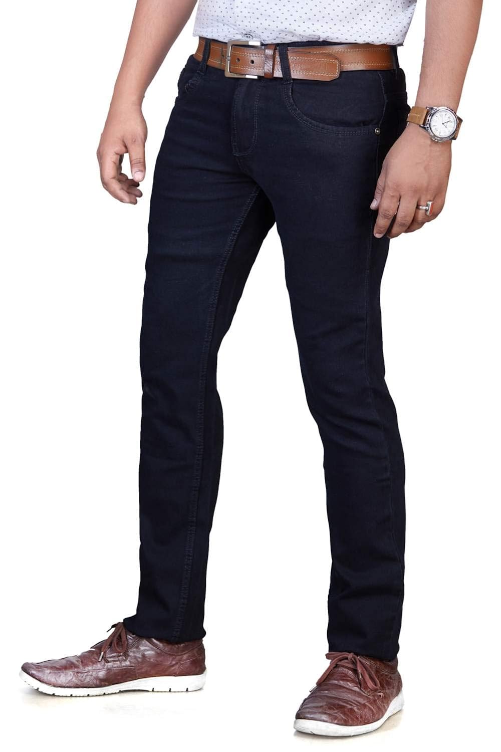 mens black stretch denim jeans