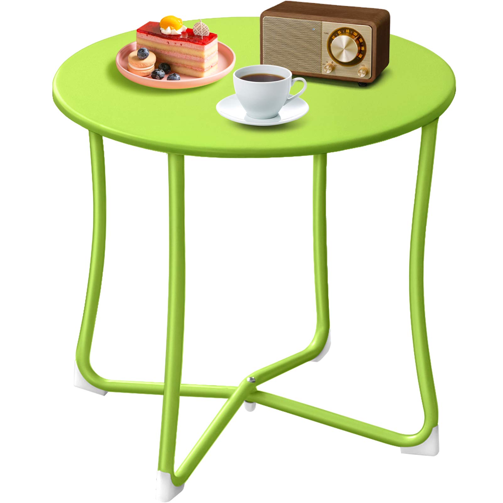 Buy AMAGABELI GARDEN & HOME Metal Patio Side Table 18” x 18” Heavy Duty