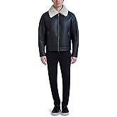 KARL LAGERFELD mens Karl Lagerfeld Paris Men's Faux Shearling Trim Aviator Jacket