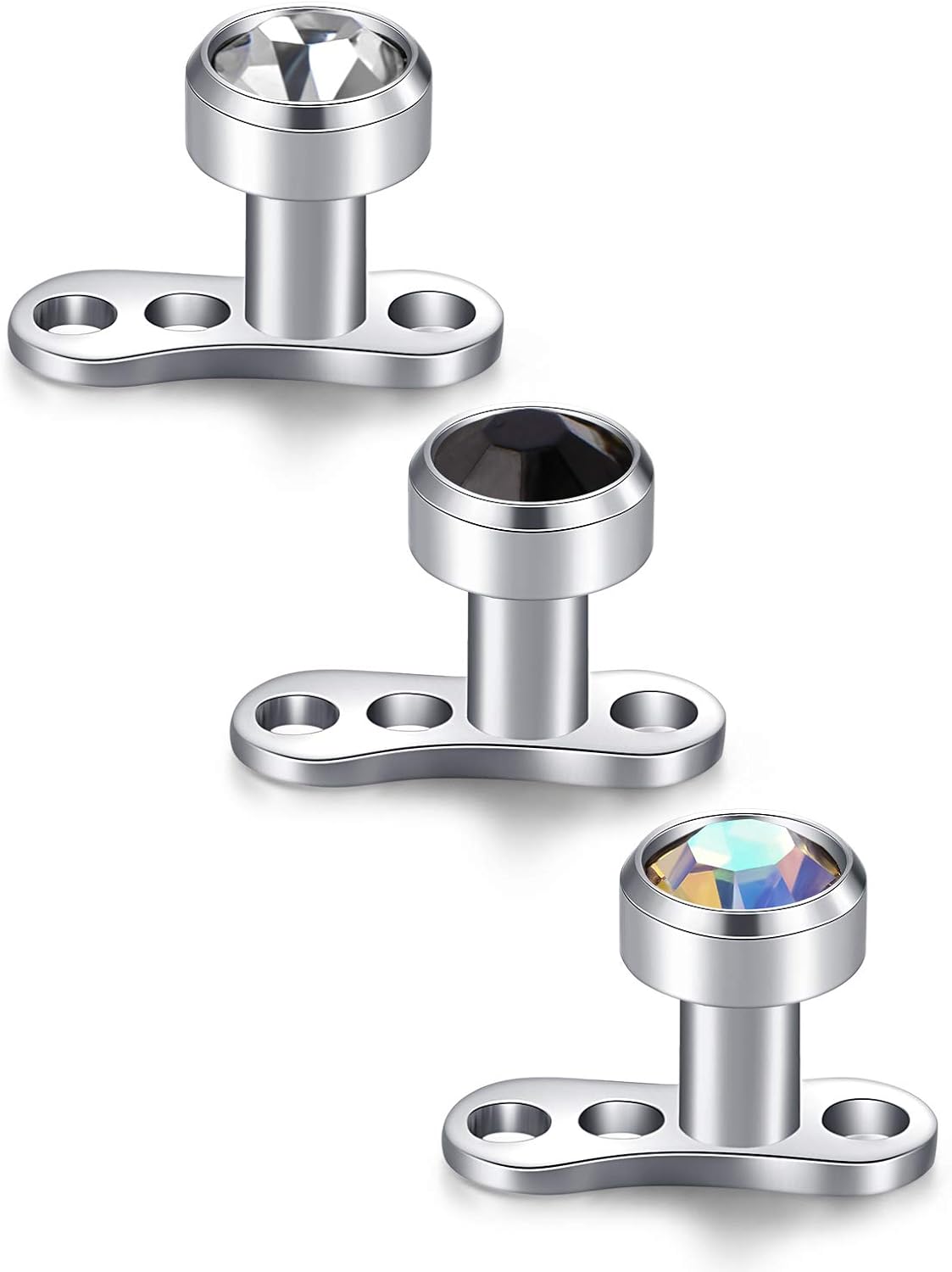 Rajnard Microdermal Piercing Schmuck 14G Dermal Anchor Tops Zirkonia