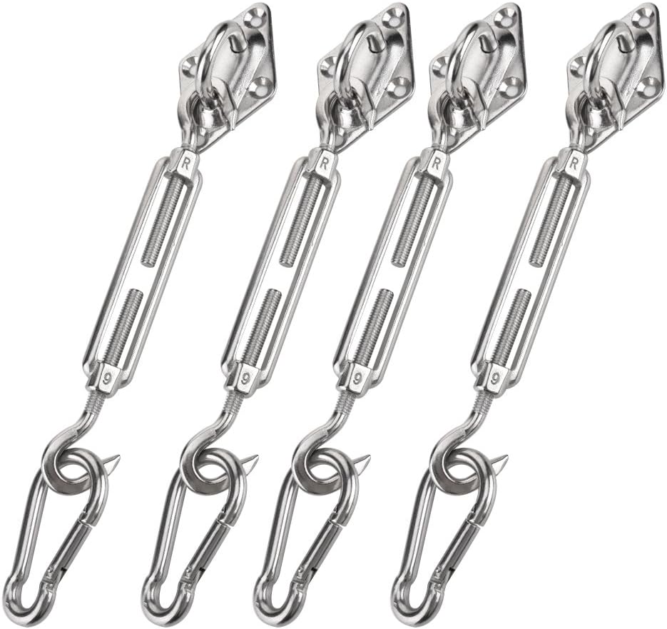 moonlux Awning Attachment Set, Heavy Duty Sun Shade Sail Stainless Steel Hardware Kit for Triangle and Square, Rectangle, Sun Shade Sail Fixing Accessories
