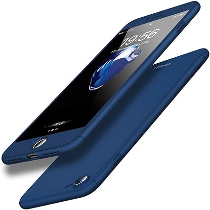 Amazon Ec Mart Iphone6 ケース Iphone6s ケース 全面保護 強化ガラスフィルム 360度フルカバー 衝撃防止 おしゃれ 高級感 薄型 携帯カバー 耐衝撃 ブルー ケース カバー 通販